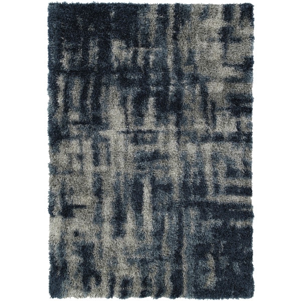 Shop Addison Borealis Blue/Grey Plush Abstract Shag Area ...