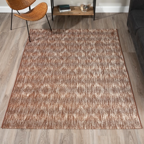 ADDISON Freeport Abstract Diamond Brown/Ivory Indoor-Outdoor Area Rug (3'3"X5'1") - 3'3"X5'1". Opens flyout.