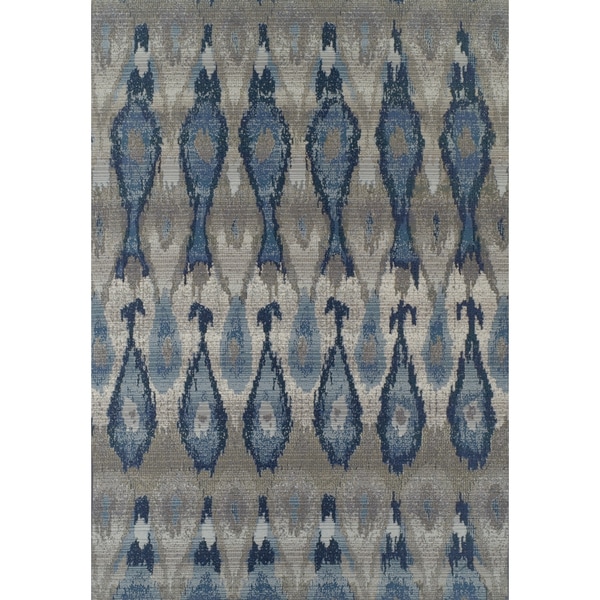 Addison Rugs Freeport Ikat Blue/Grey Indoor/Outdoor Area Rug (5'1 x 7')