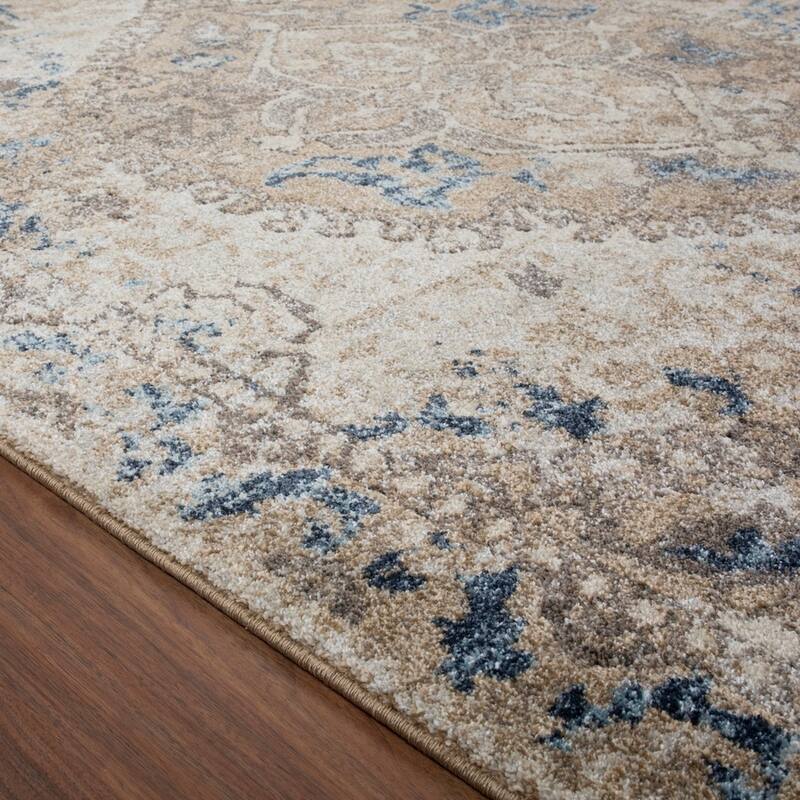 ADDISON Wellington Antique Medallion Beige/Brown Area Rug (3'3"X5'3") - 3'3" x 5'3"