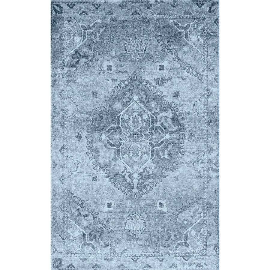 Addison Wellington Antique Medallion Blue/Ivory Area Rug (5'3 x 7'7) - 5' 3" x 7' 7"