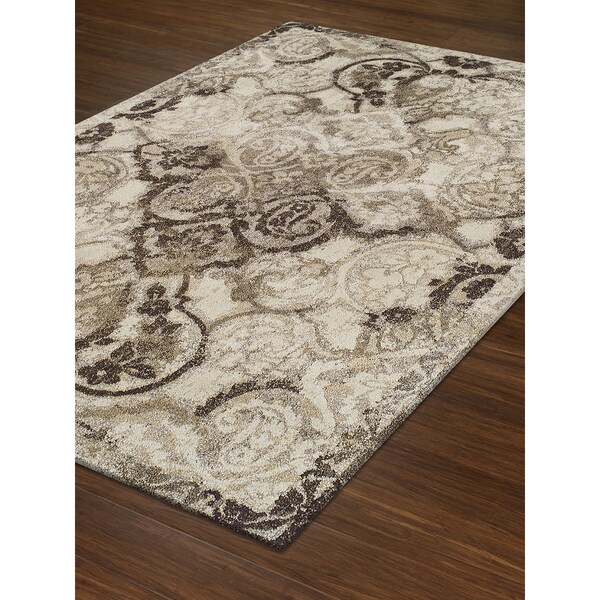Addison Wellington Brown Ivory Distressed Damask Area Rug 7 Addison Wellington Brown Ivory Distressed Damask Area Rug 7 X27
