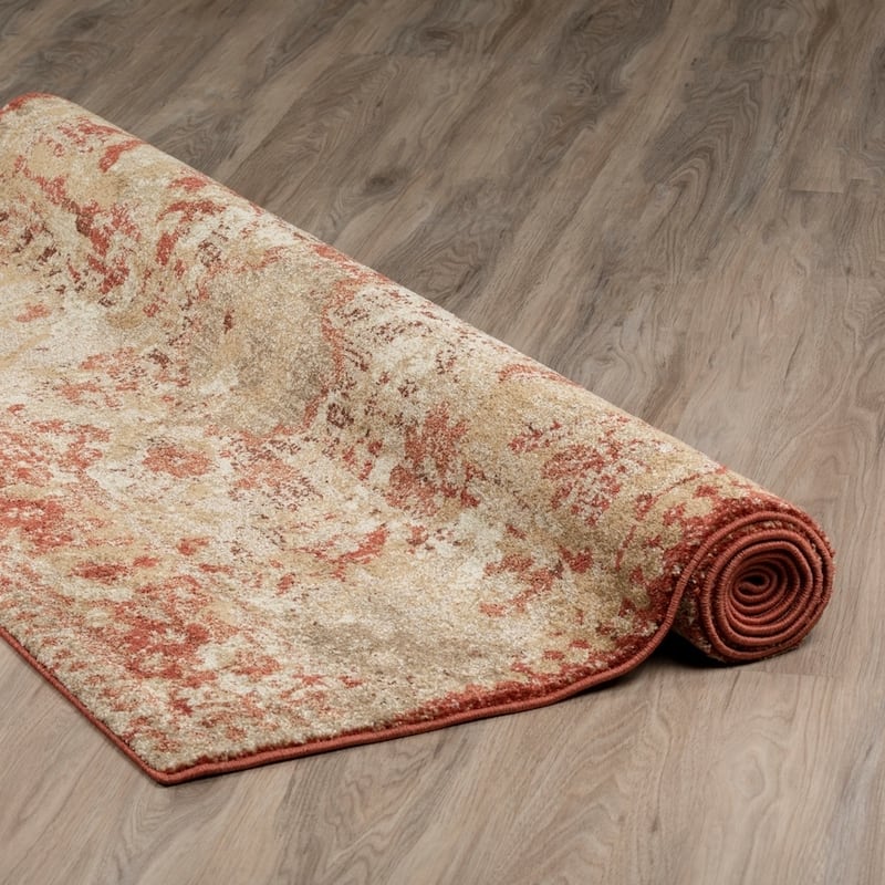 ADDISON Wellington Distressed Traditional Rust/Ivory Area Rug (3'3"X5'3") - 3'3" x 5'3"