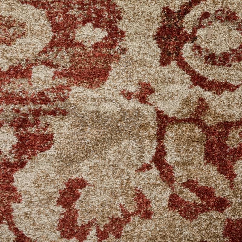 Addison Wellington Rust/Ivory Distressed Traditional Area Rug (7'10 x 10'7) - 7'10" x 10'7"