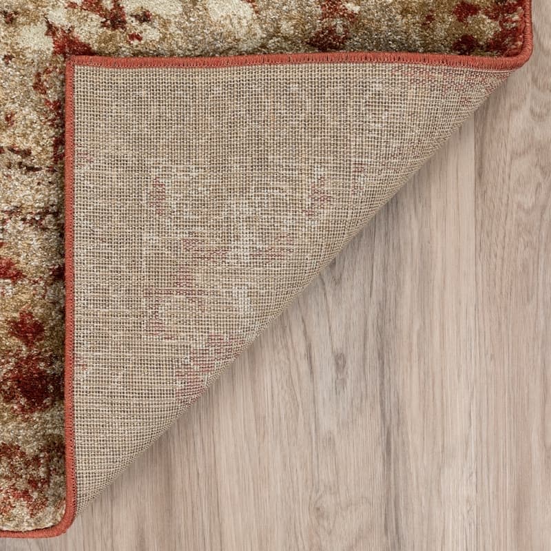 Addison Wellington Rust/Ivory Distressed Traditional Area Rug (7'10 x 10'7) - 7'10" x 10'7"