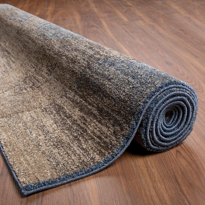 ADDISON Wellington Eroded Circles Brown/Blue Area Rug 7'10"X10'7" - 7'10" x 10'7"
