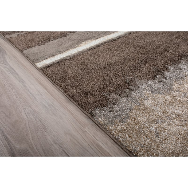 ADDISON Wellington Landscape Brown/Ivory Area Rug (3'3"X5'3") - 3'3" x 5'3"