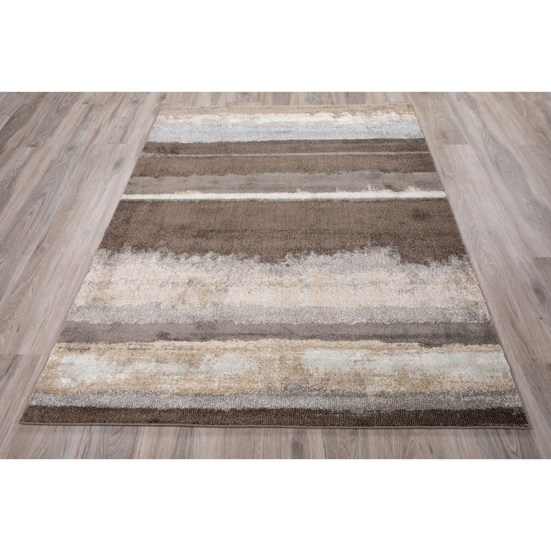 Addison Wellington Landscape Brown/Ivory Area Rug - 7'10" x 10'7"