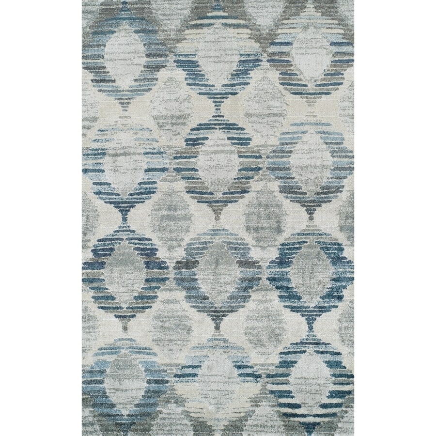 Addison Wellington Blue/Gray/Ivory Trellis Area Rug - 5'3" x 7'7"