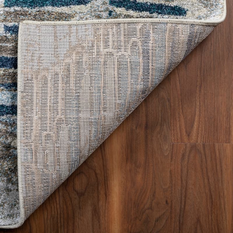 Addison Wellington Blue/Gray/Ivory Trellis Area Rug - 5'3" x 7'7"