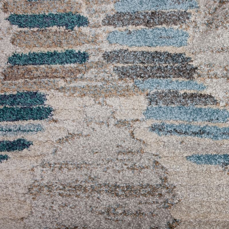Addison Wellington Blue/Gray/Ivory Trellis Area Rug - 5'3" x 7'7"