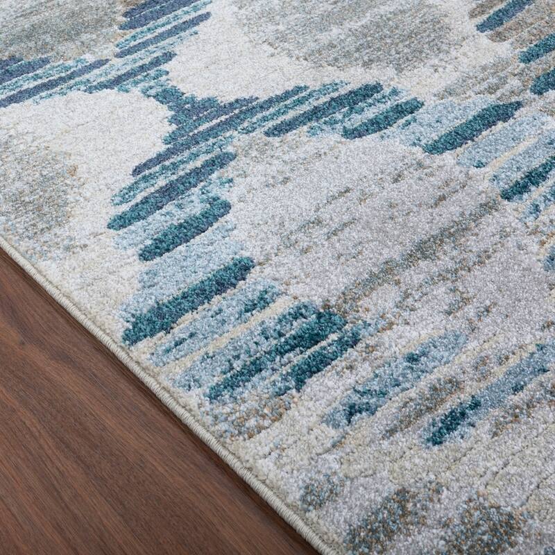 ADDISON Wellington Trellis Blue/Gray/Ivory Area Rug 7'10"X10'7" - 7'10" x 10'7"