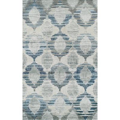 ADDISON Wellington Trellis Blue/Gray/Ivory Area Rug 7'10"X10'7" - 7'10" x 10'7"