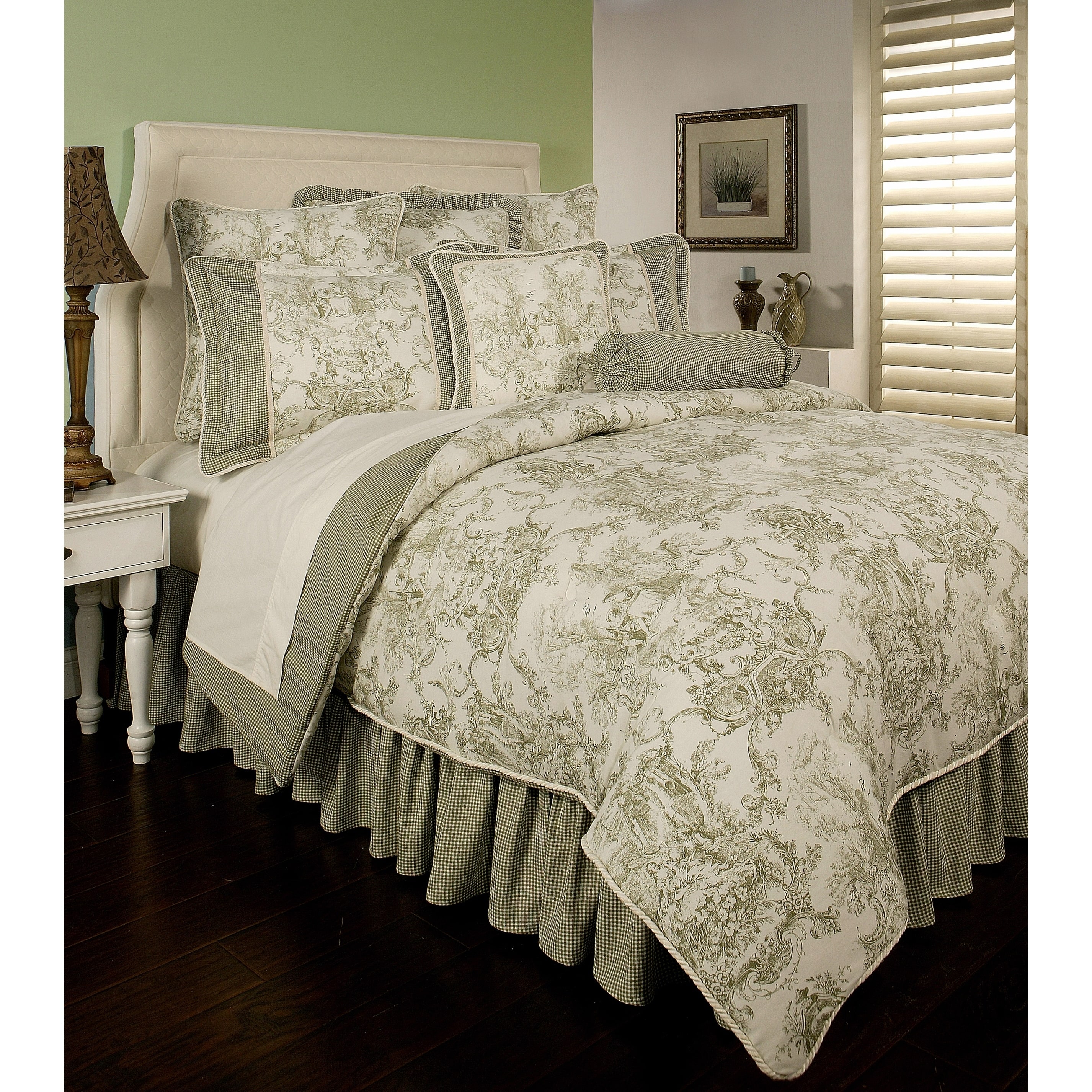 Shop Pchf Country Toile Sage 6 Piece Comforter Set On Sale
