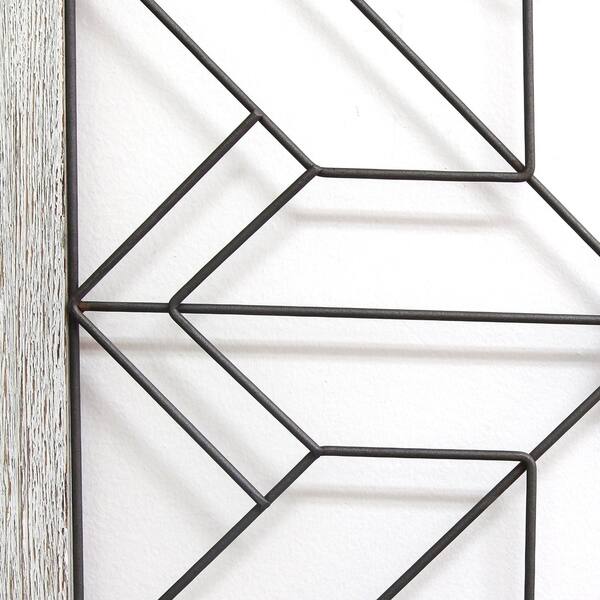Shop Stratton Home Decor Art Deco White Metal Wood Square Wall