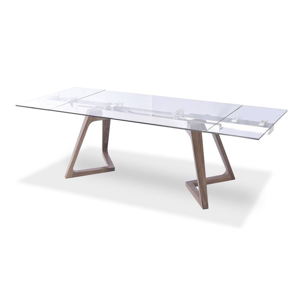 Luca Home Wooden Matte Extendable Dining Table