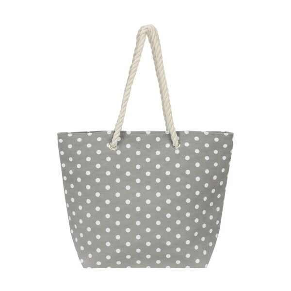 shop leisureland large water resistant polka dot canvas beach tote