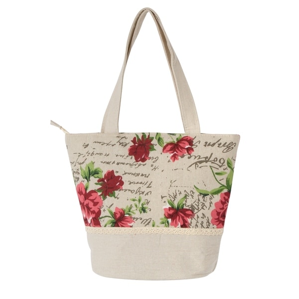 Shop Mini Floral Canvas Tote Bag with Lace Trim For Girls - Free Shipping On Orders Over $45 ...