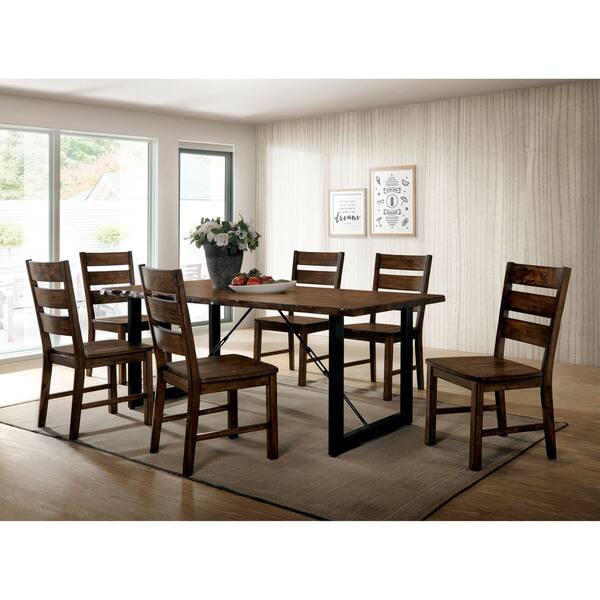 Shop Furniture Of America Mass Rustic Walnut Dining Chairs Set Of