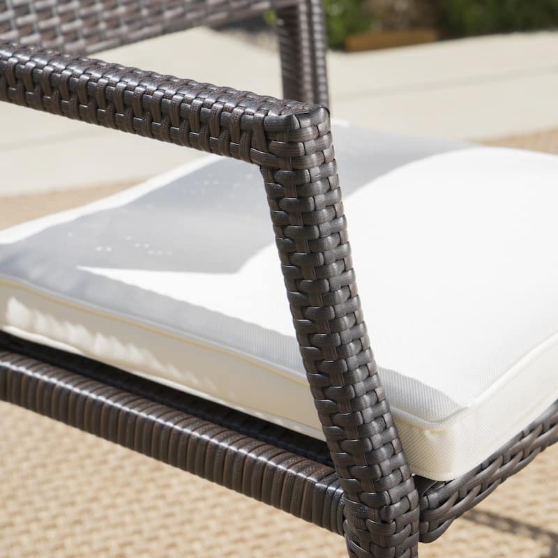 Sherman Oaks Outdoor 6-piece Rectangle Aluminum Wicker Dining Set with Cushions by Christopher Knight Home