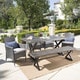 Owen Outdoor 6-piece Rectangle Aluminum Wicker Dining Set with Cushions by Christopher Knight Home - Thumbnail 0