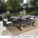 Owen Outdoor 6-piece Rectangle Aluminum Wicker Dining Set with Cushions by Christopher Knight Home - Thumbnail 2
