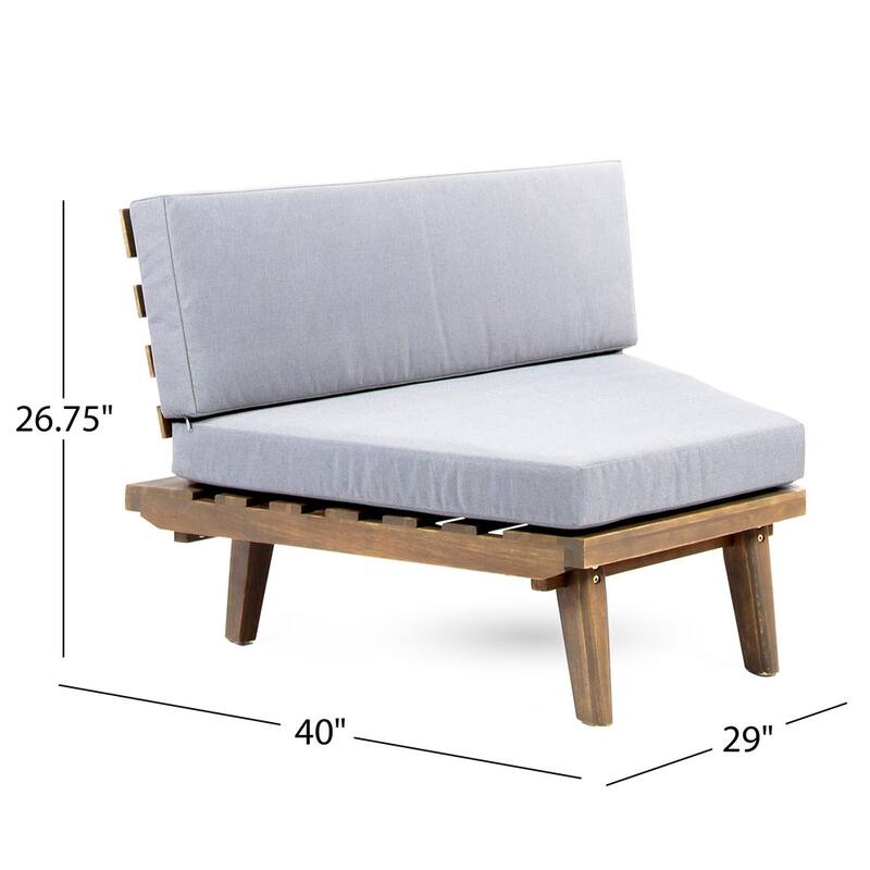 Eulah Minimalist V-shaped Wood 4-piece Sectional Set by Christopher Knight Home