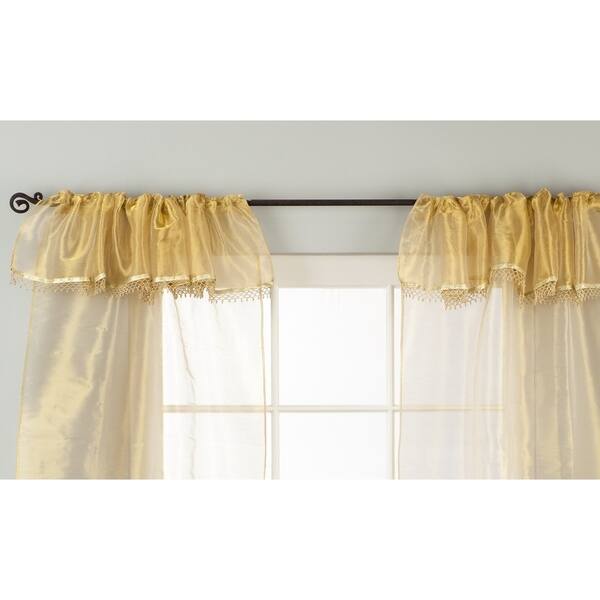 Shop Golden Rod Pocket W Attached Beaded Valance Sheer Tissue