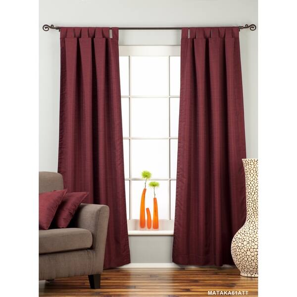 Shop Dark Maroon Tab Top Matka Raw Silk Curtain Drape Panel