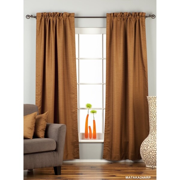 Shop Brown Rod Pocket Matka Raw Silk Curtain / Drape ...