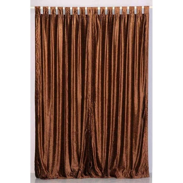 Shop Brown Tab Top Velvet Curtain Drape Panel Piece On