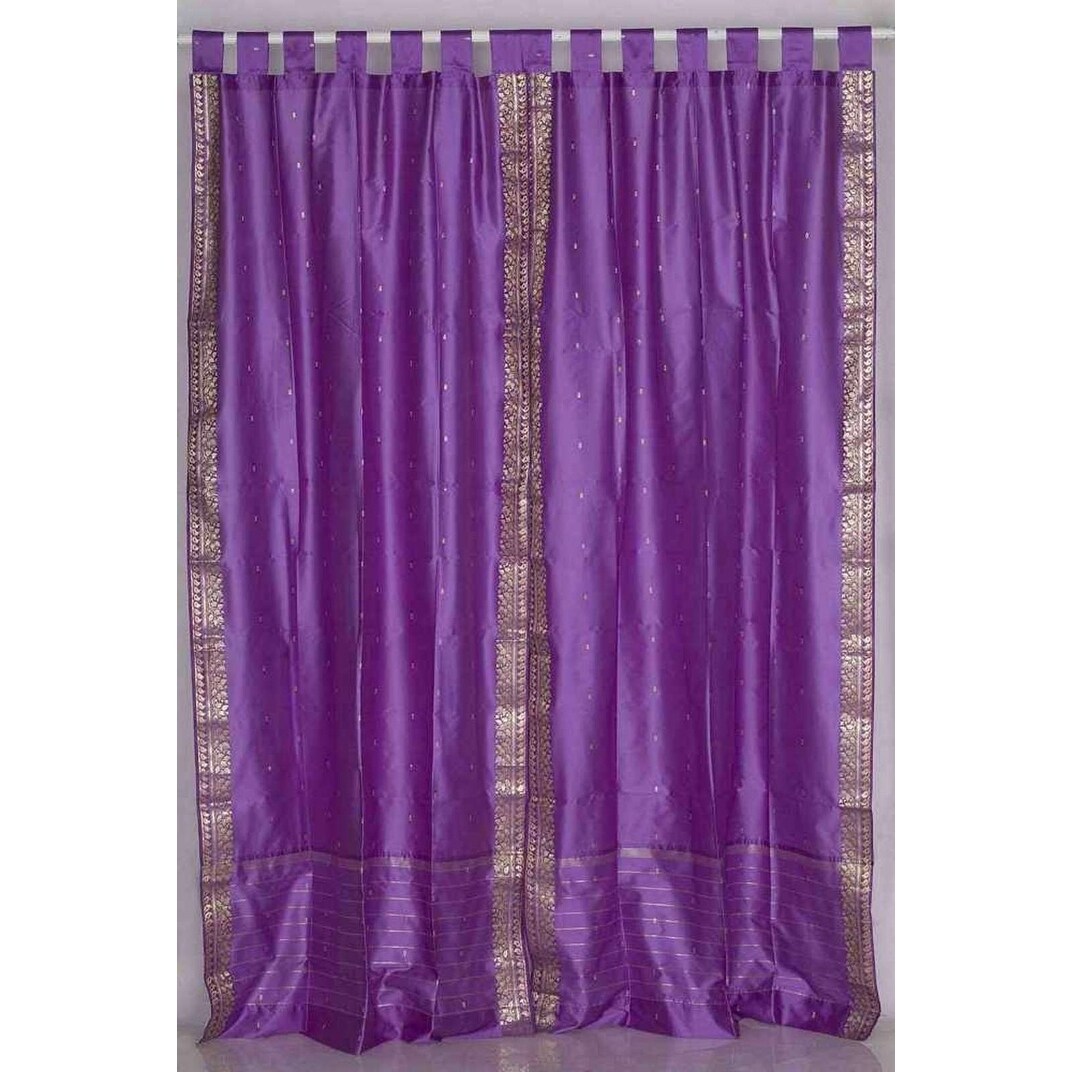 Shop Lavender Tab Top Sheer Sari Curtain Drape Panel Pair