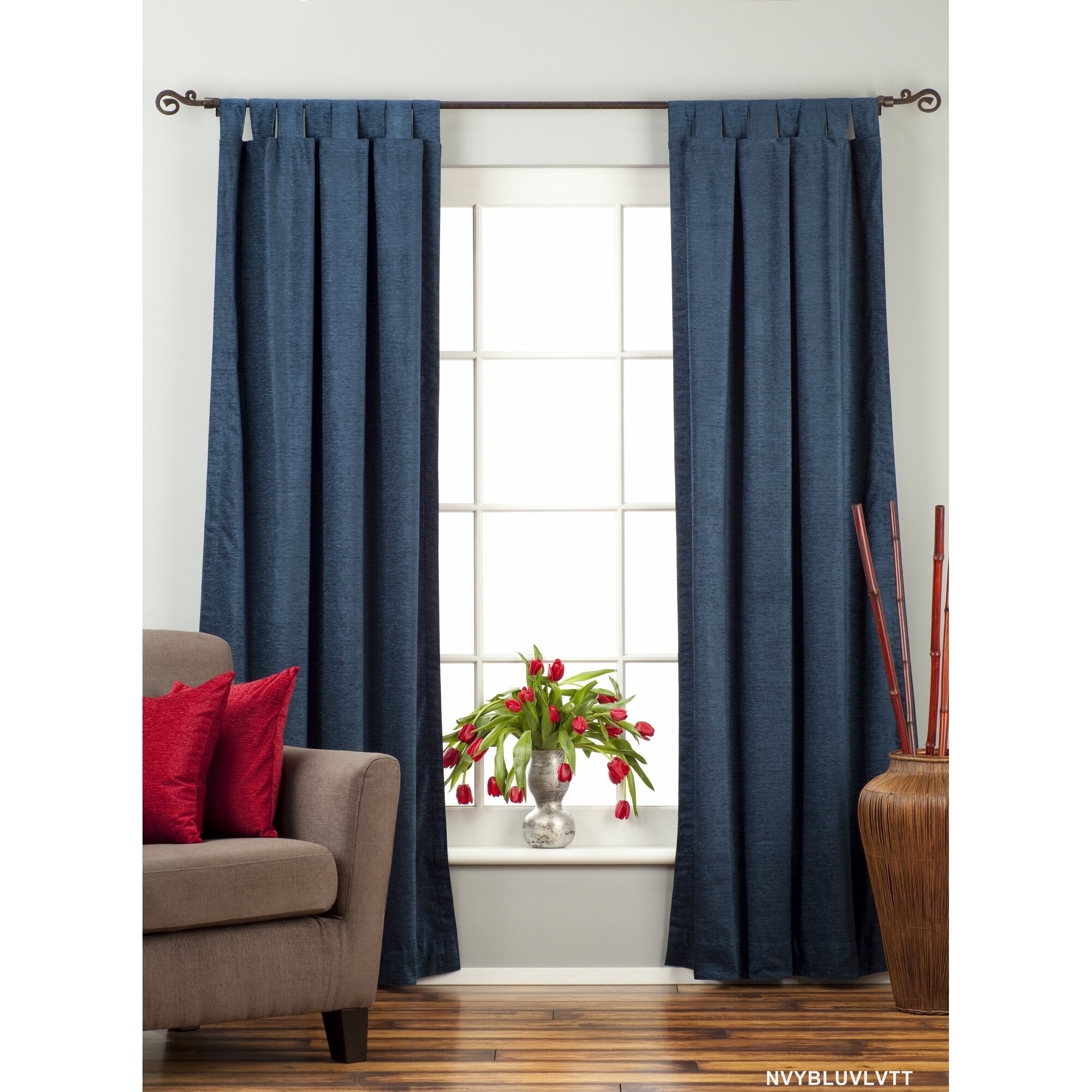 Shop Handmade Navy Blue Velvet Curtain 1 Piece India 43 X 84