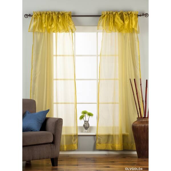 Shop Olive Gold Rod Pocket W Attached Valance Sheer Tissue
