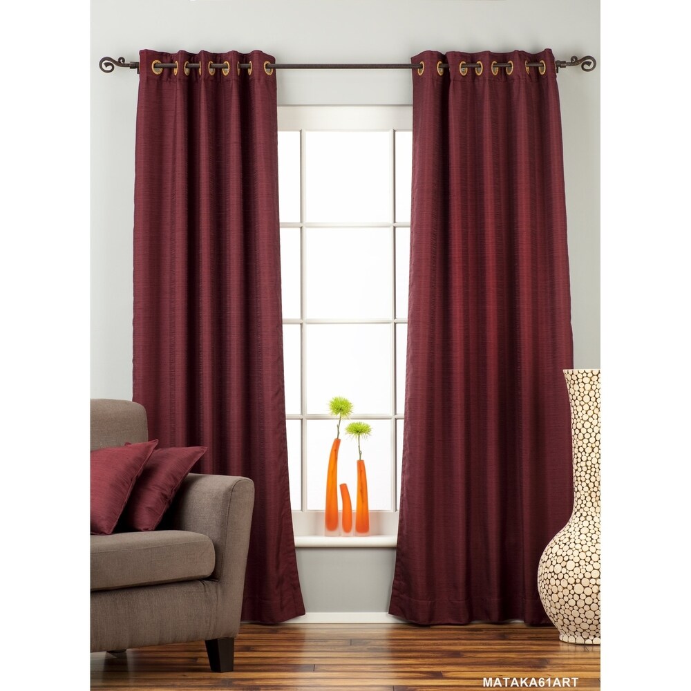 Indian Selectionsdark Maroon Ring Top Matka Raw Silk Curtain Drape Panel Piece No Lining 60 X 96 Inches 152 X 243 Cms Dailymail