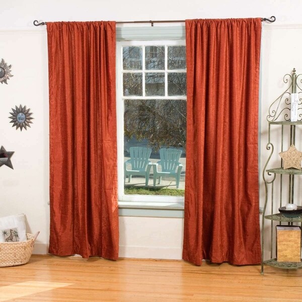 Shop Rust Rod Pocket Velvet Curtain / Drape / Panel