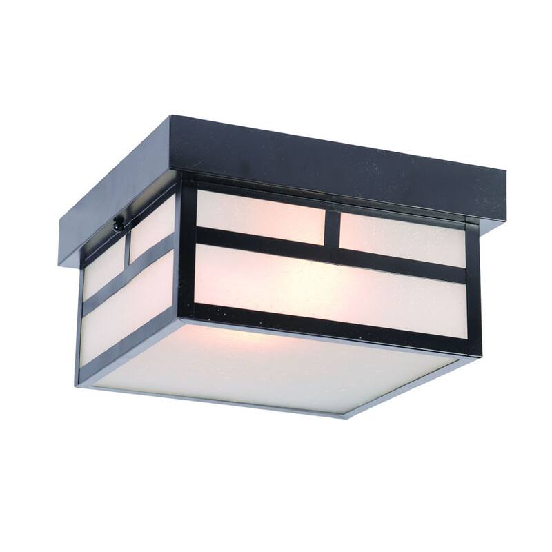 Acclaim Lighting Artisan Collection Ceiling-Mount 2-Light Outdoor Matte Black Light Fixture