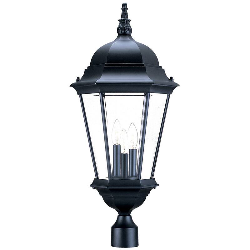 Acclaim Lighting Richmond Collection Post-Mount 3-Light Outdoor Matte Black Light Fixture