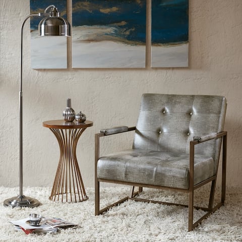 INK+IVY Faux Leather Metal Frame Lounge Chair