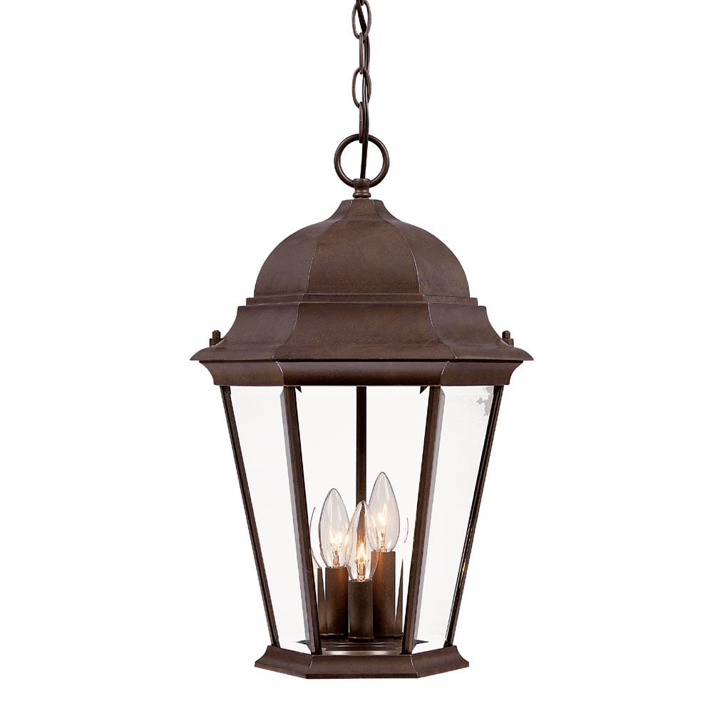 Acclaim Lighting Richmond Collection Hanging Lantern 3-Light Outdoor Burled Walnut Light Fixture