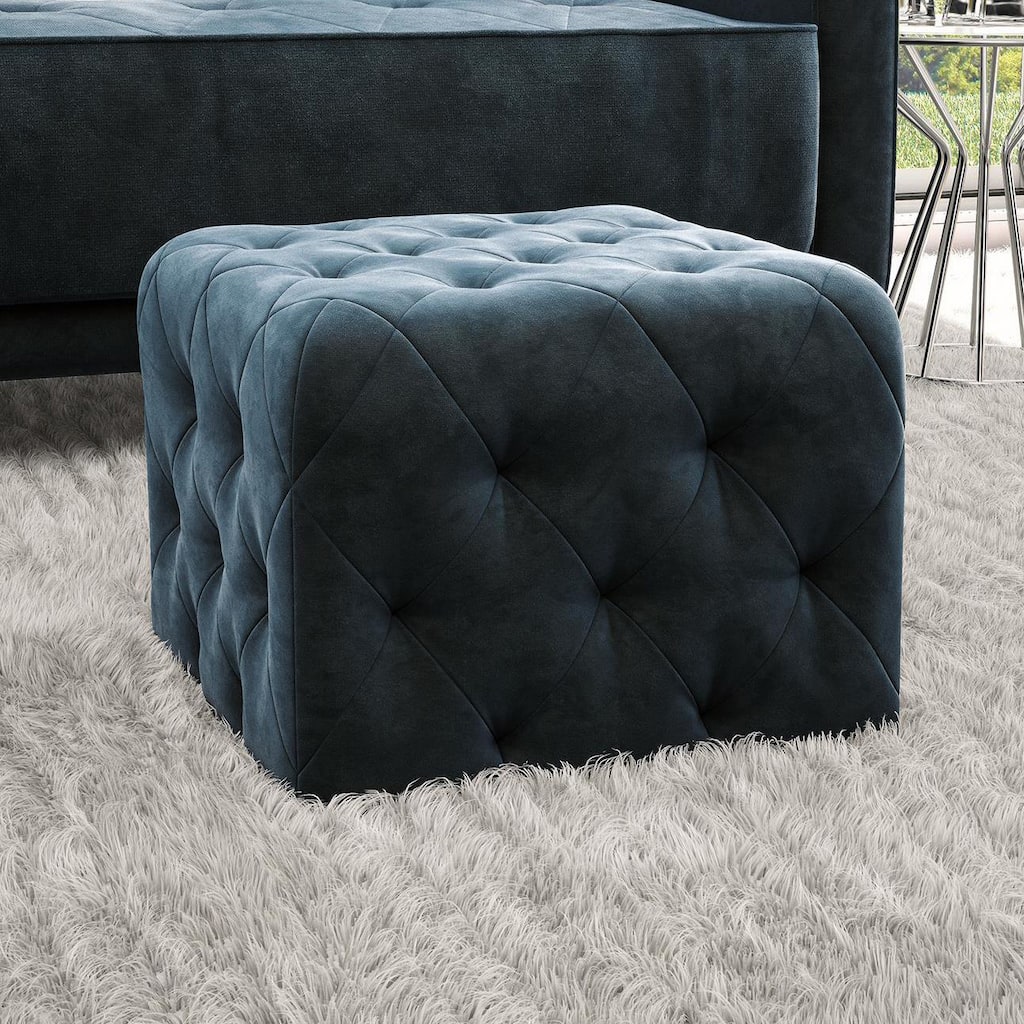 The Novogratz Square Vintage Tufted Ottoman