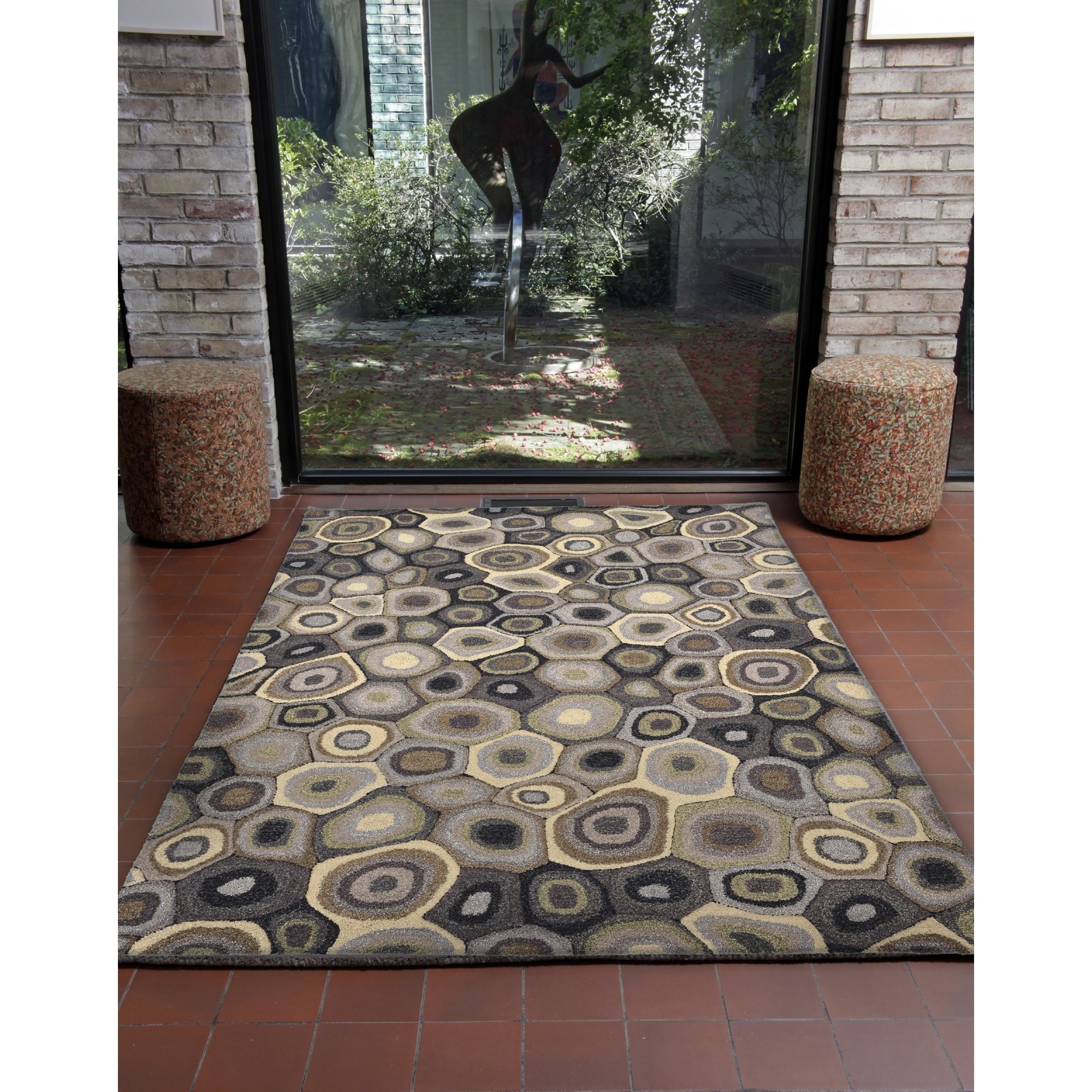 Lush Decor Inca Pop Swirls Indoor Wool Rug Grey 3'6" X 5'6" - 3'6 x 5'6