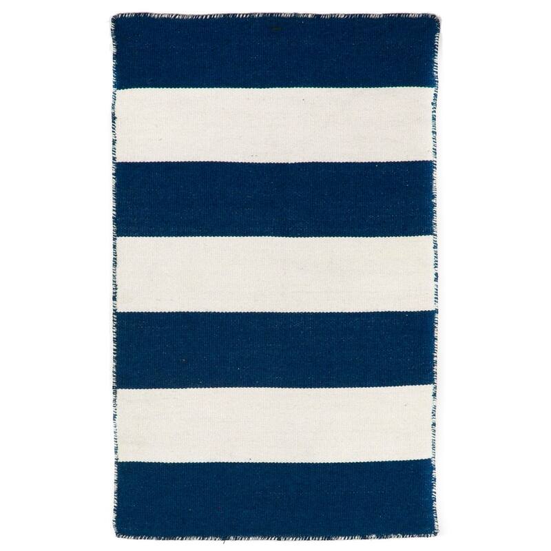 Liora Manne Sorrento Rugby Stripe Indoor/Outdoor Rug - 24" x 36" - Navy