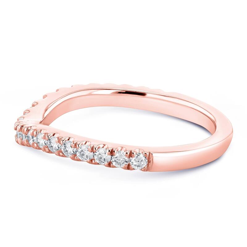 Annello by Kobelli 14k Gold 1/3ct TDW Diamond Curved Wedding Band