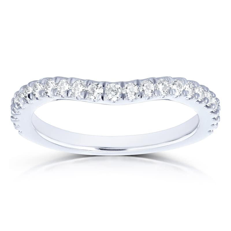 Annello by Kobelli 14k Gold 1/3ct TDW Diamond Curved Wedding Band - 11 - White