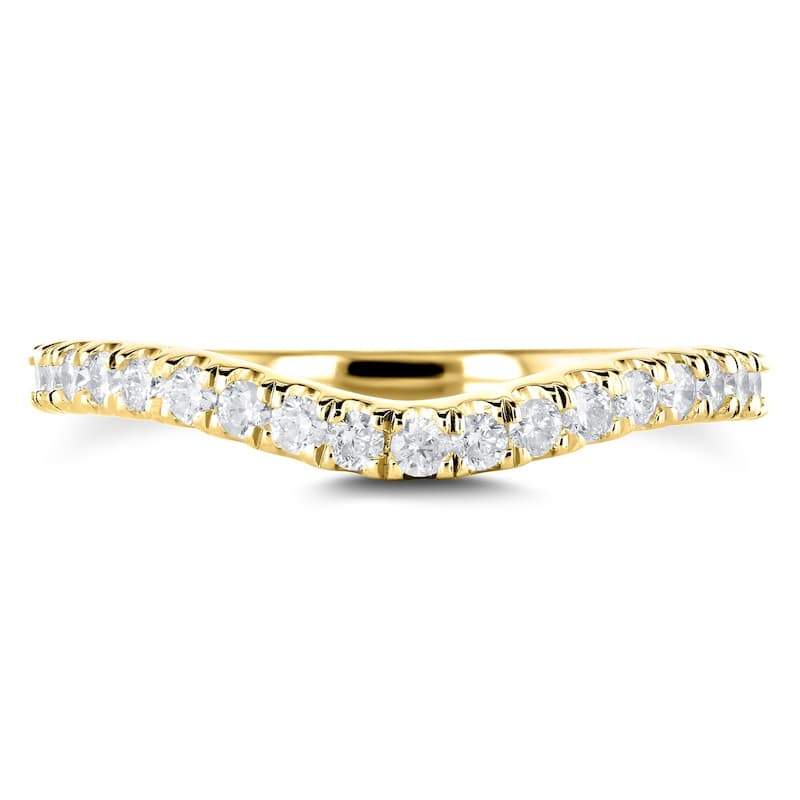 Annello by Kobelli 14k Gold 1/3ct TDW Diamond Curved Wedding Band