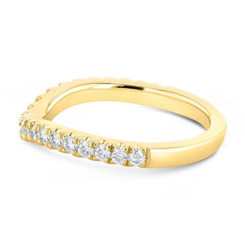 Annello by Kobelli 14k Gold 1/3ct TDW Diamond Curved Wedding Band