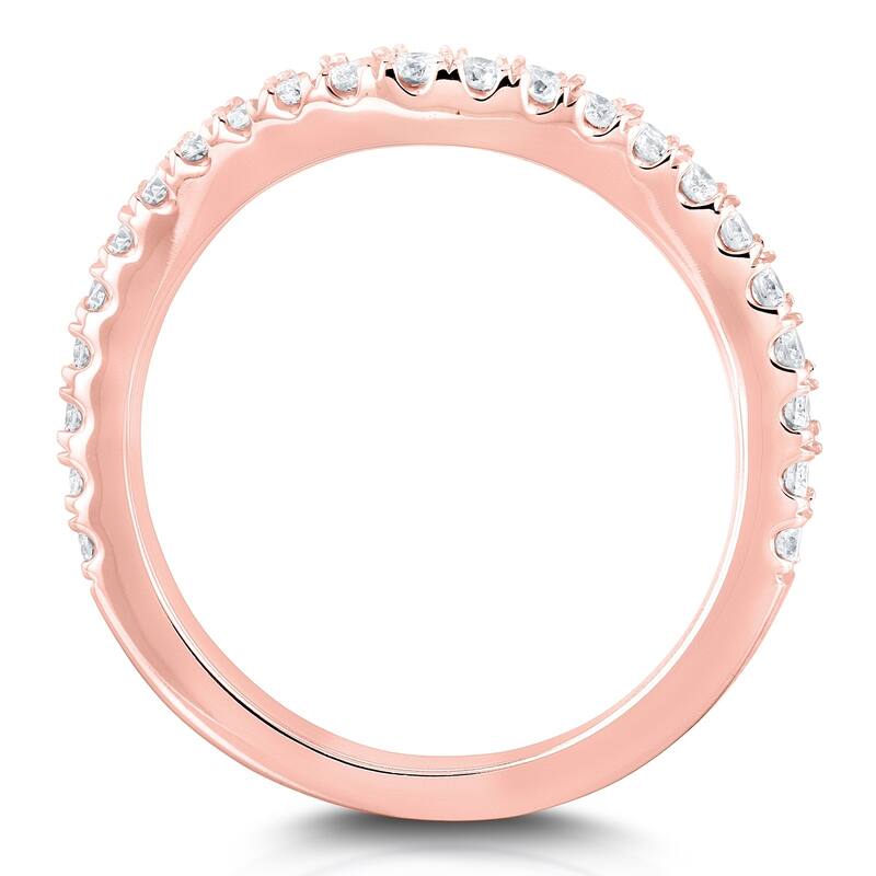 Annello by Kobelli 14k Gold 1/3ct TDW Diamond Curved Wedding Band