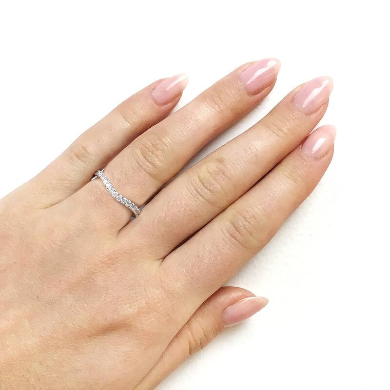 Annello by Kobelli 14k Gold 1/3ct TDW Diamond Curved Wedding Band