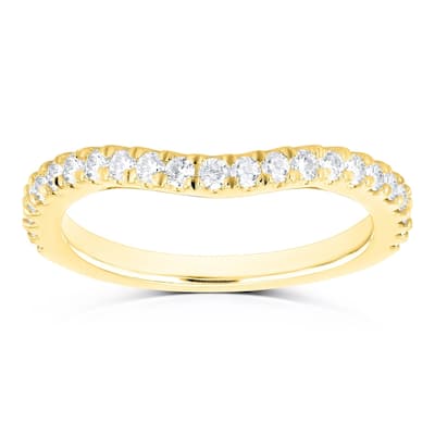Annello by Kobelli 14k Gold 1/3ct TDW Diamond Curved Wedding Band